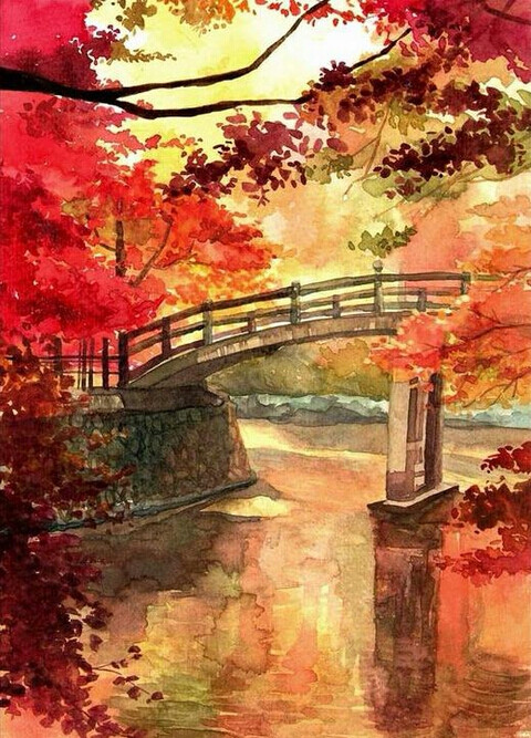 水彩 插画 手绘 p站 画集 同人 原创 人物 封面 卡通 q版 意境 风景
