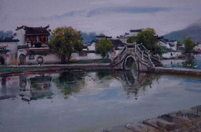 宏村南湖艺术作品图片