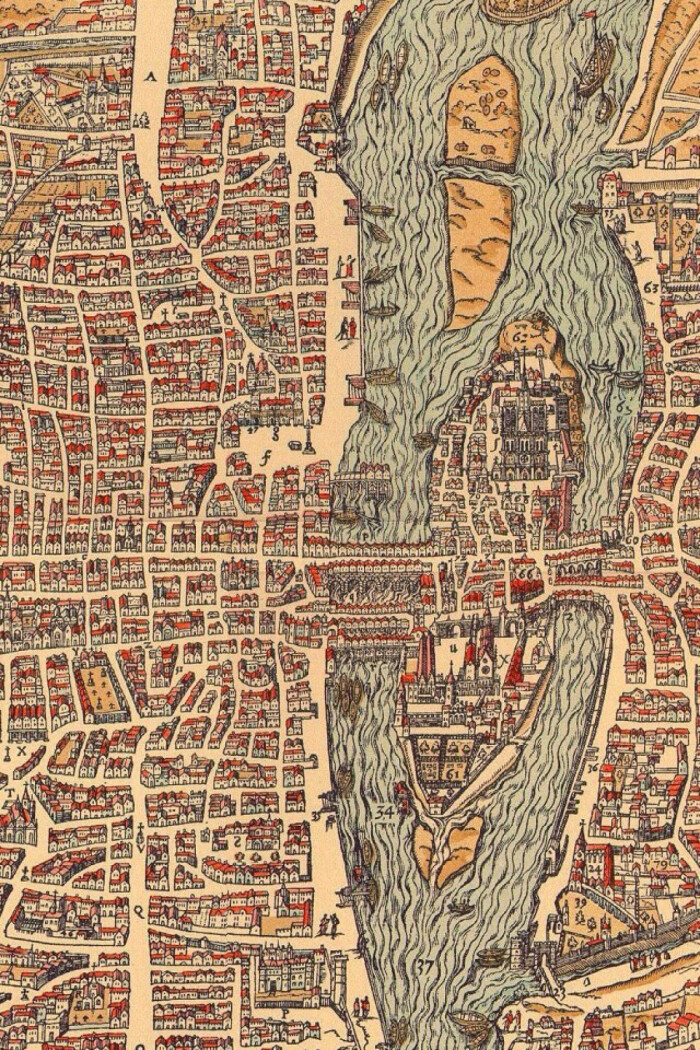 plan de paris 古代巴黎地图:绘制于1575年.图片