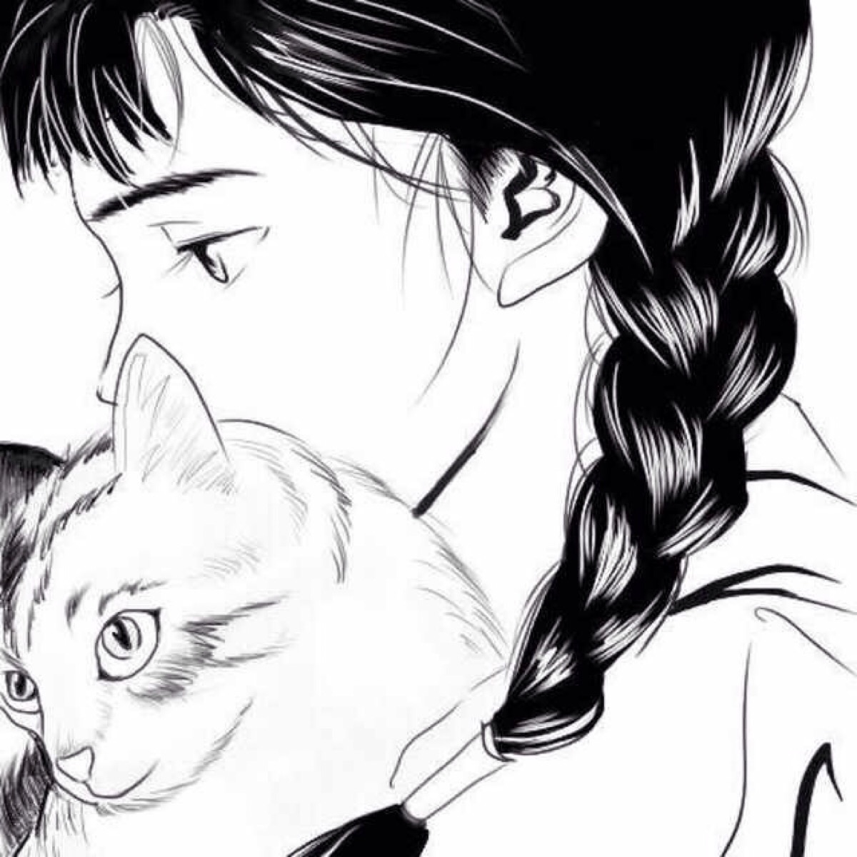 二次元黑白头像