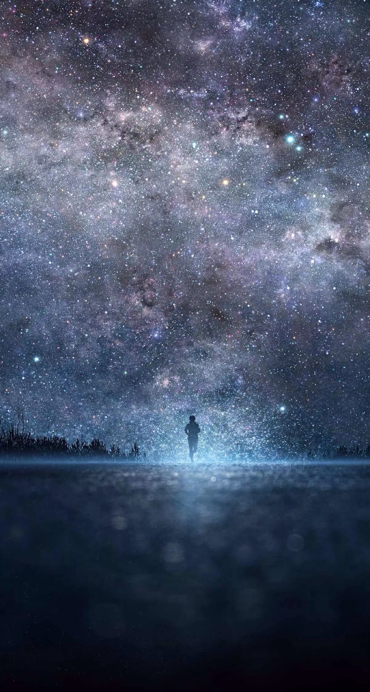 唯美星空 夜景 夜空 星光 人物 自然风景 iphone手机壁纸 唯美壁纸