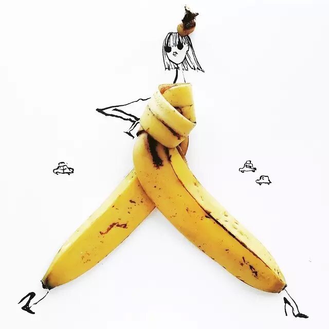香蕉水果手绘创意