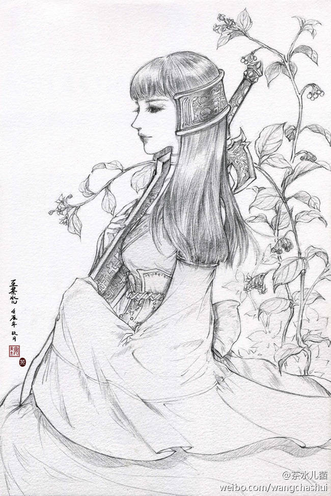 画师微博 王茶水儿  简介 剑三仙剑轩辕剑古风控