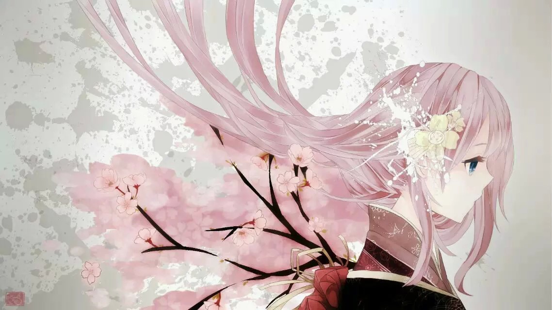【花嫁娘】二次元,哭泣,少女,头像,无法言语的难过.粉色,樱花