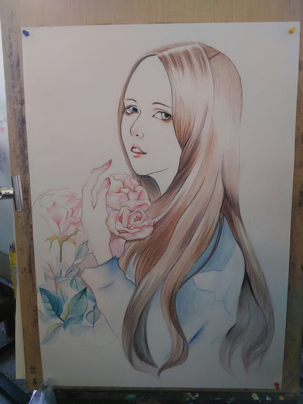 手绘 彩铅 临摹水彩画