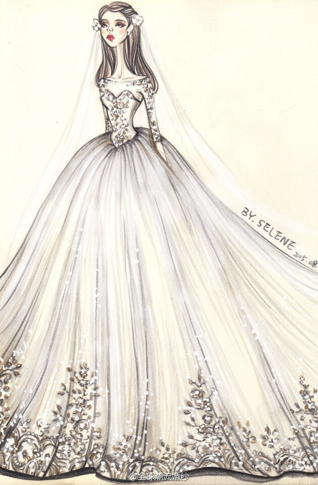 超赞的手绘婚纱|来自粉丝 周姝君君selene 的投稿.