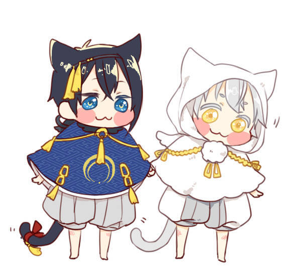 【侵删】[cp]#三日月宗近# #鹤丸国永#刀剑乱舞#插画#手绘#同人#半