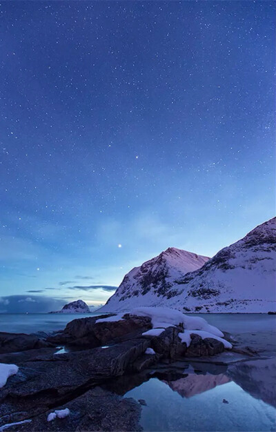 唯美星空 夜空 星光 夜景 海边 自然风景 iphone手机壁纸 唯美壁纸