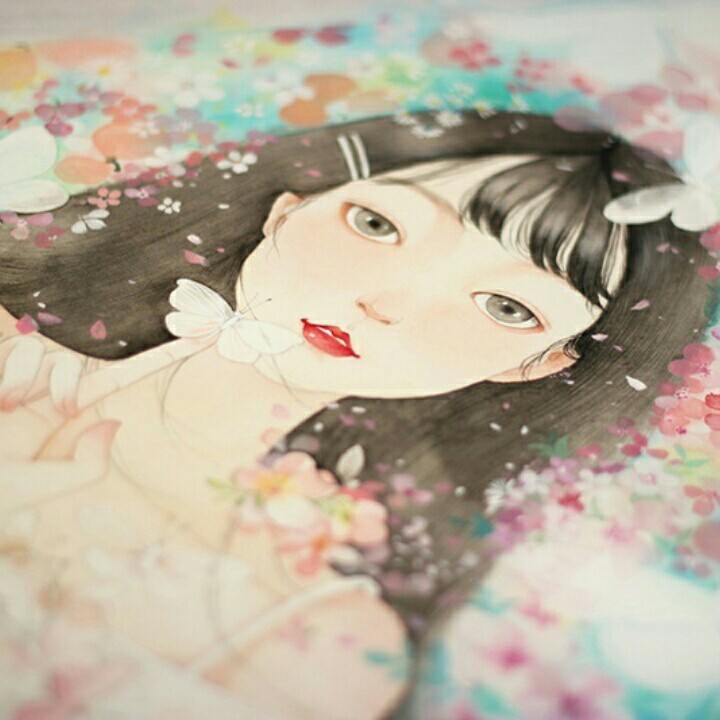 李淡淡的插画,好美