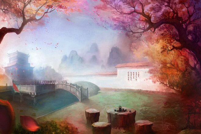 古风 二次元 壁纸 背景 唯美 插画