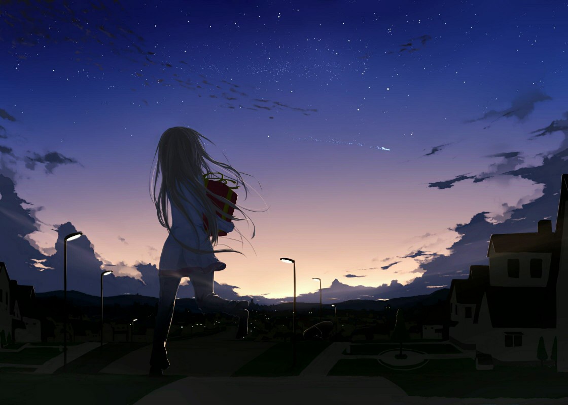 二次元 美景 动漫美景 美景图 插画 场景 天空 星空 最美不过二次元