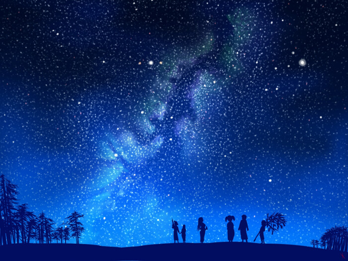 二次元 美景 动漫美景 美景图 插画 场景 星空 天空 最美不过二次元
