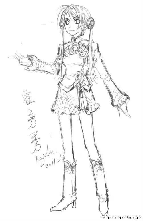 盗墓笔记#霍秀秀线稿