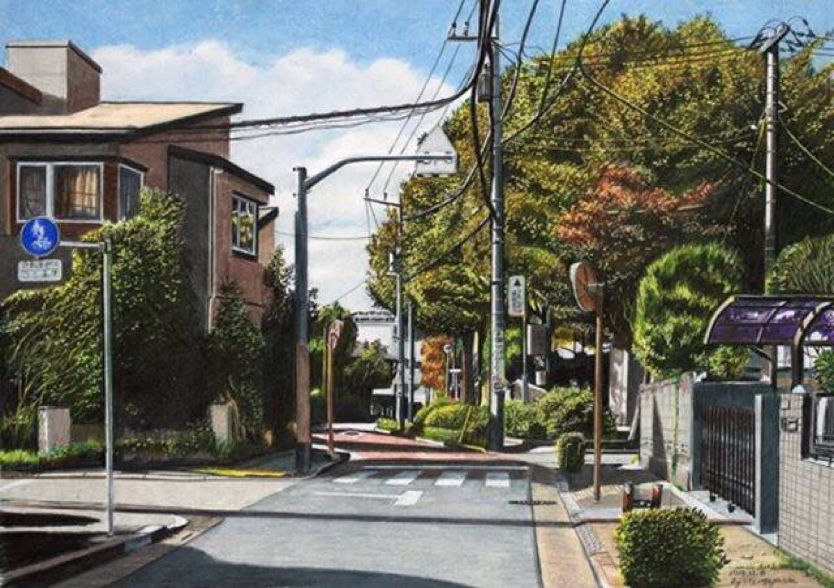 日本街头壁纸手绘图片