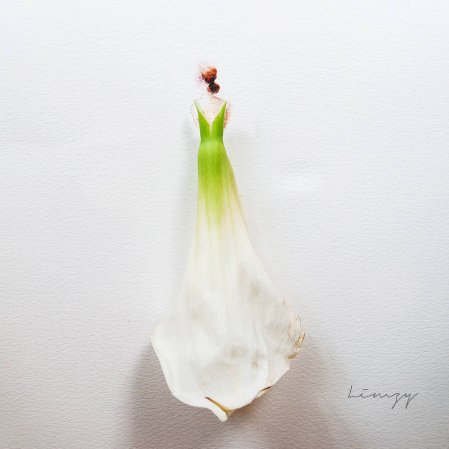 水彩 创意 花仙子 白 马蹄莲