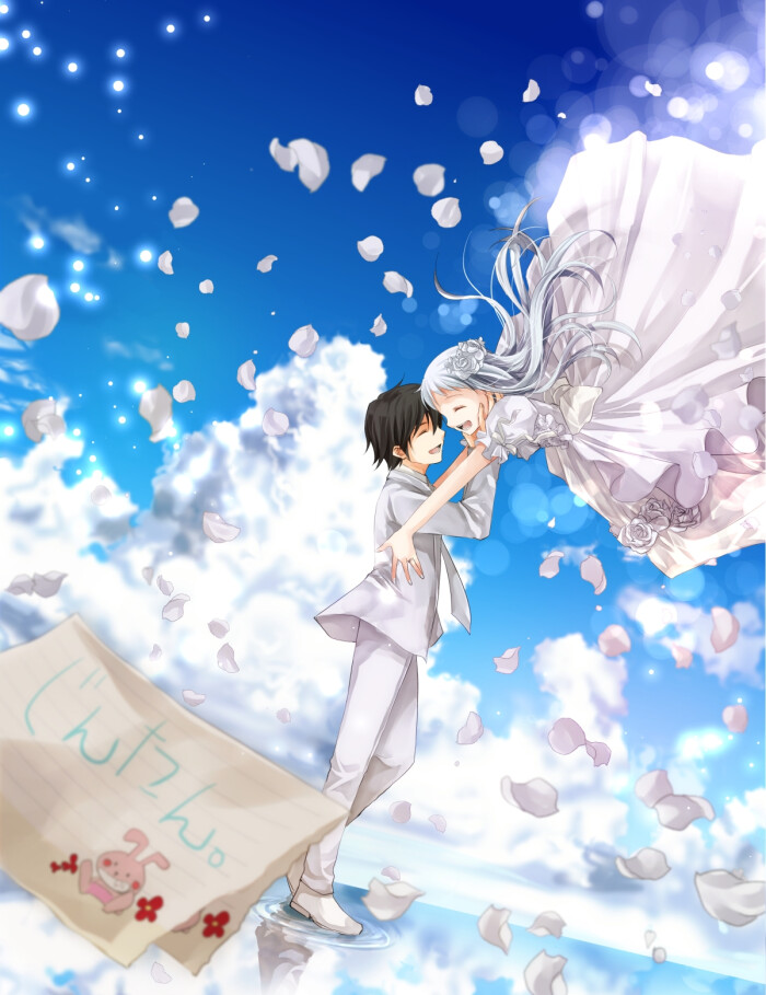 未闻花名 面码 本间芽衣子 pixiv 手绘 壁纸 插画 动漫 二次元 美少