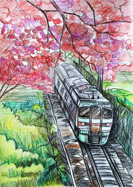 绿皮火车的画法图片
