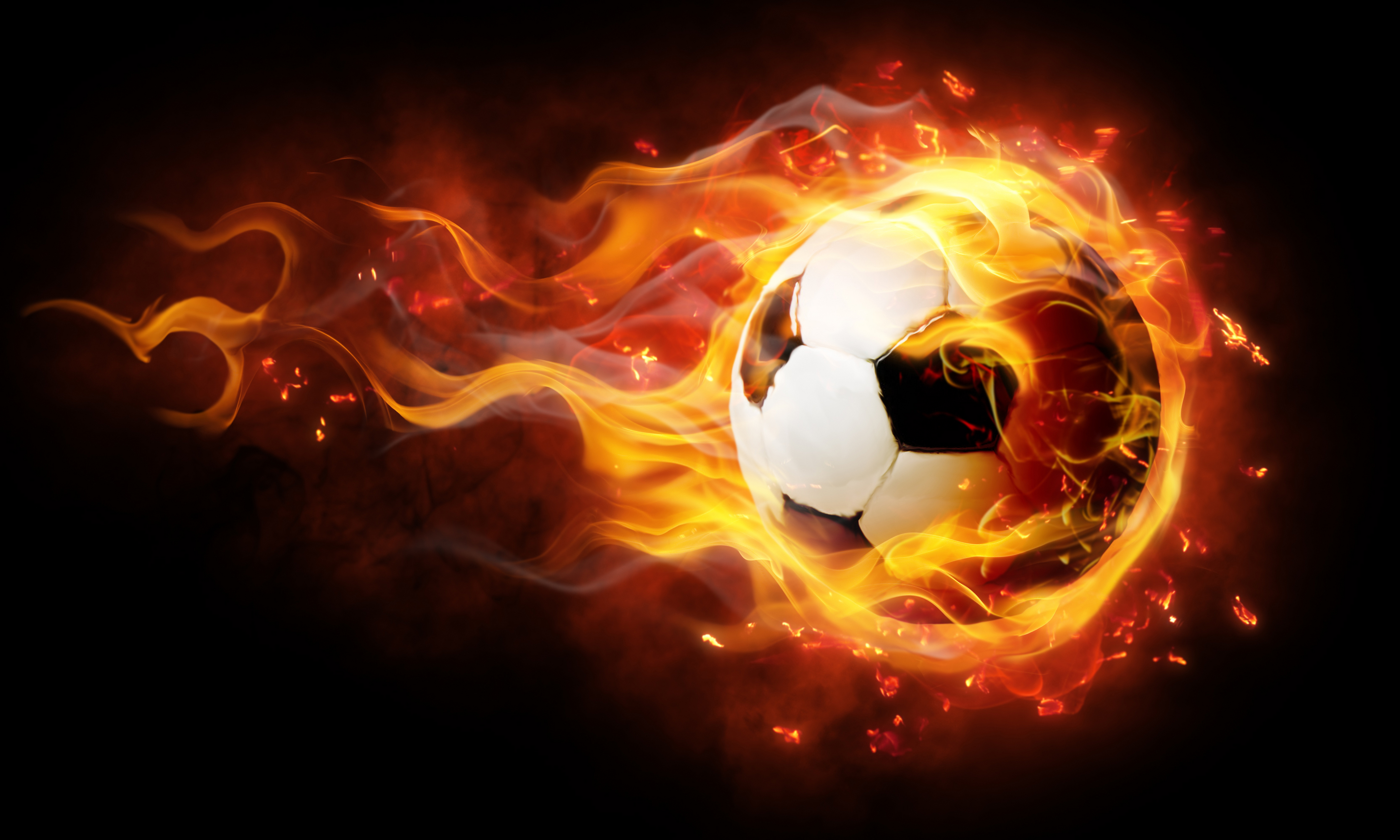 火焰图像足球超清壁纸创意