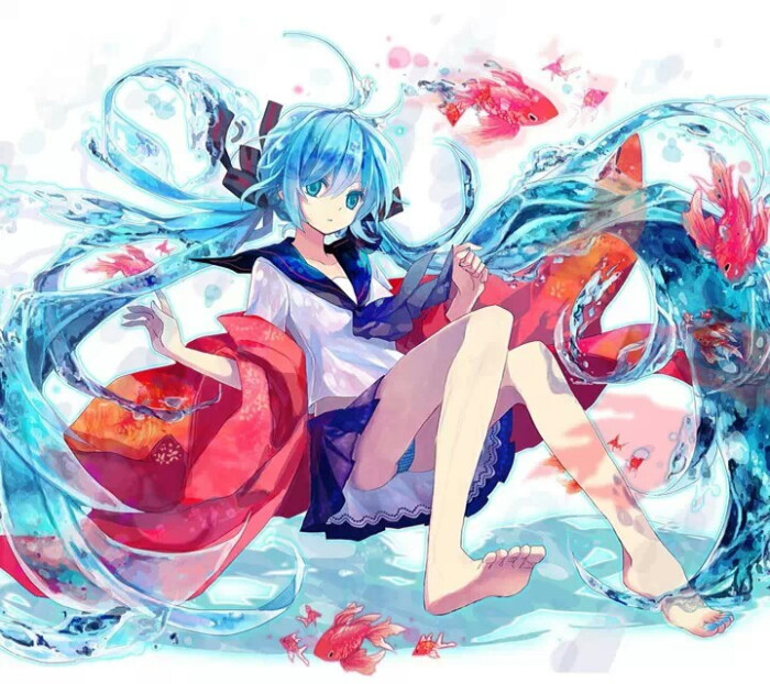 插画,初音,动漫,二次元,美图,壁纸,风景,唯美,少女,双马尾,高清,古风