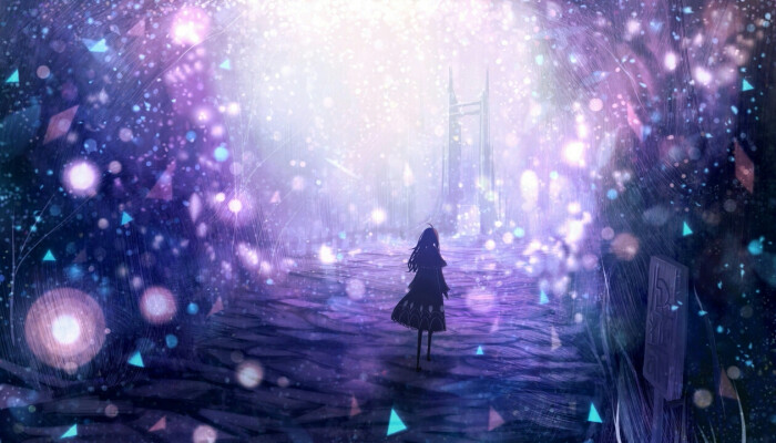 于碧空星海下守望 二次元插画 动漫插画/场景 唯美||梦幻
