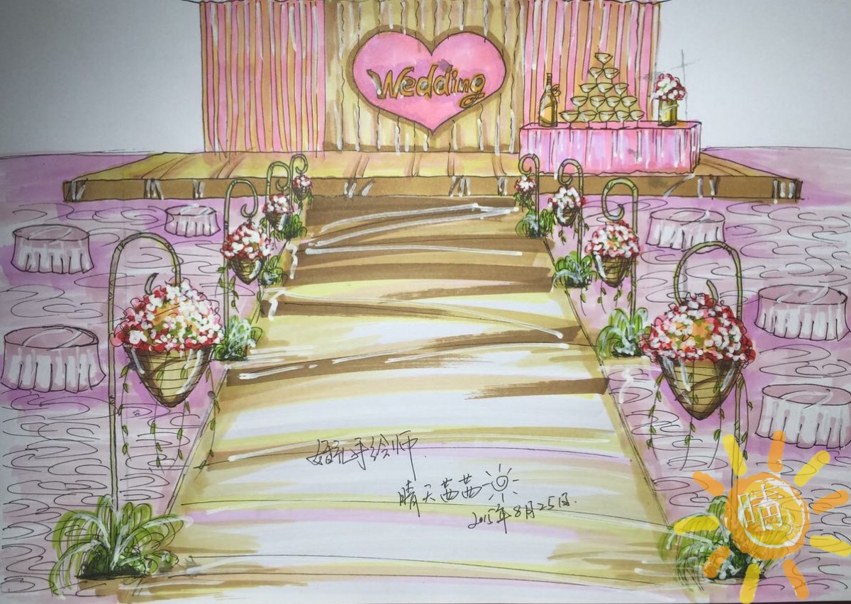 婚礼现场手绘设计