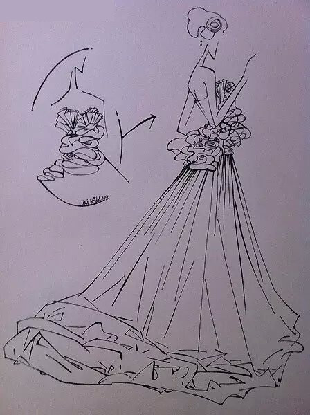 婚纱设计手稿米兰图片