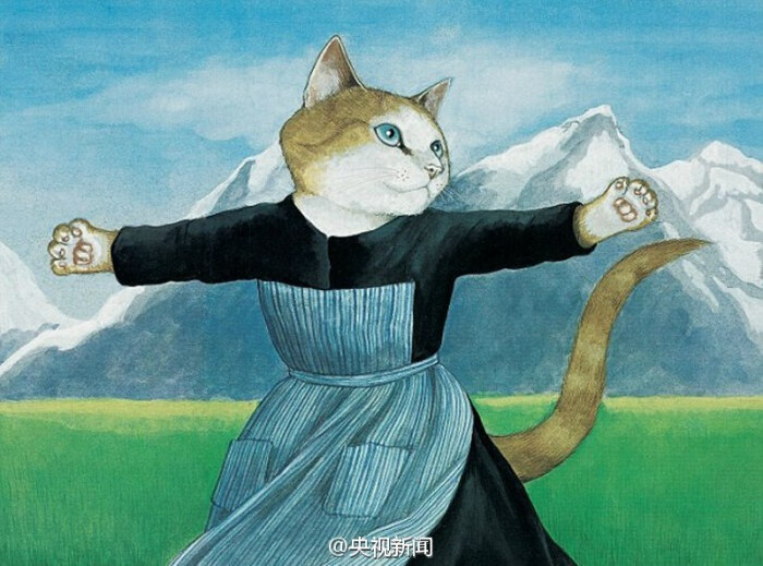 她再现了许多世界经典名画,电影以及戏剧中的场景,只不过主角都换成了
