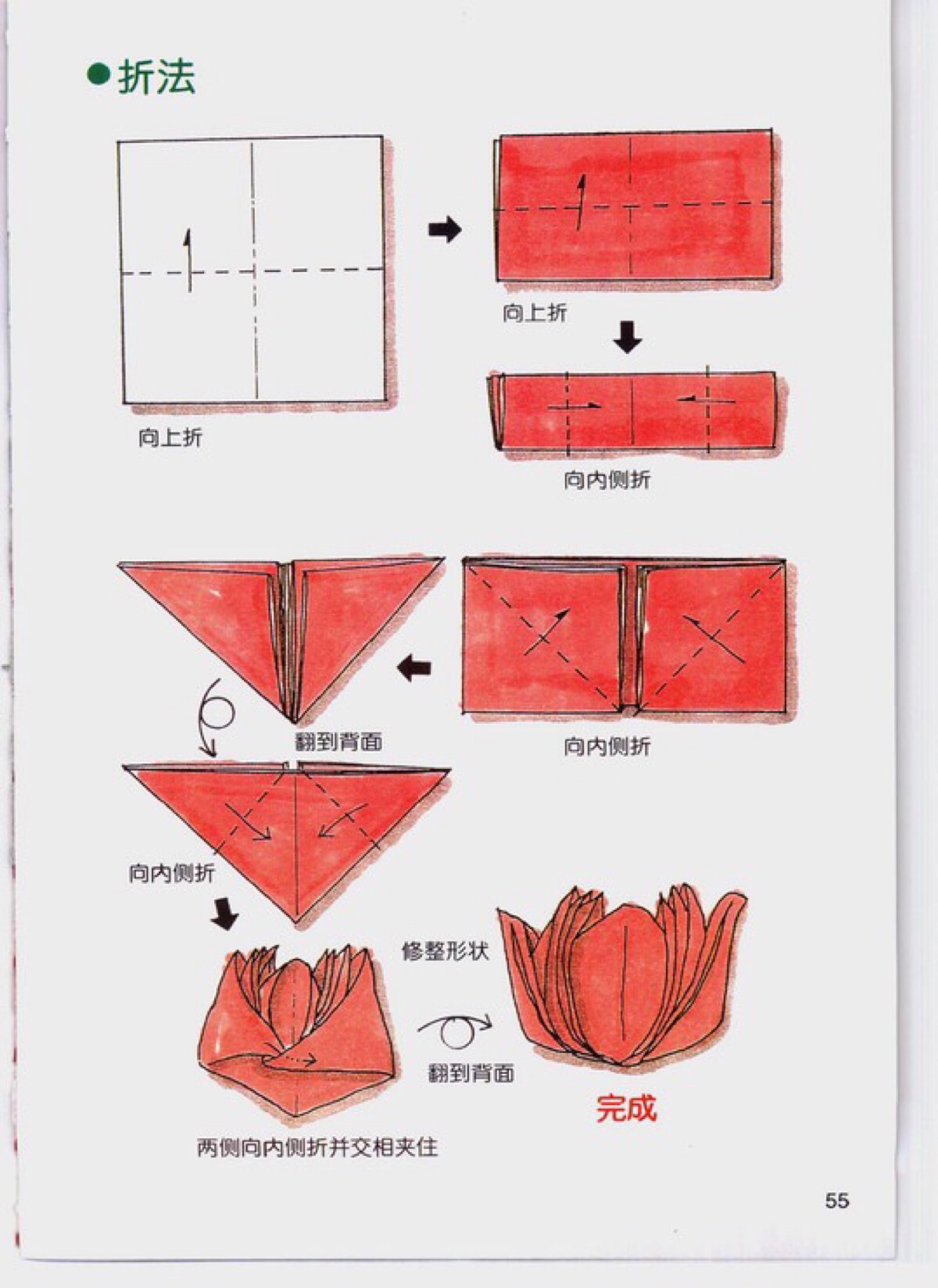 餐巾折法——莲花