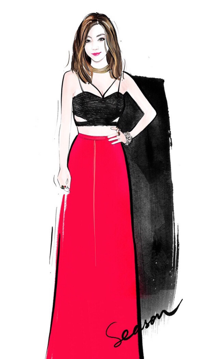 【笔尖时尚】 手绘插画 人物插画 时尚 服饰风尚 #2016纽约春夏时装周