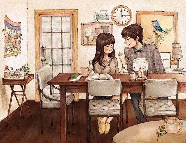 温暖清新风格的生活场景画作,将美好的生活瞬间保存下来,当岁月过往
