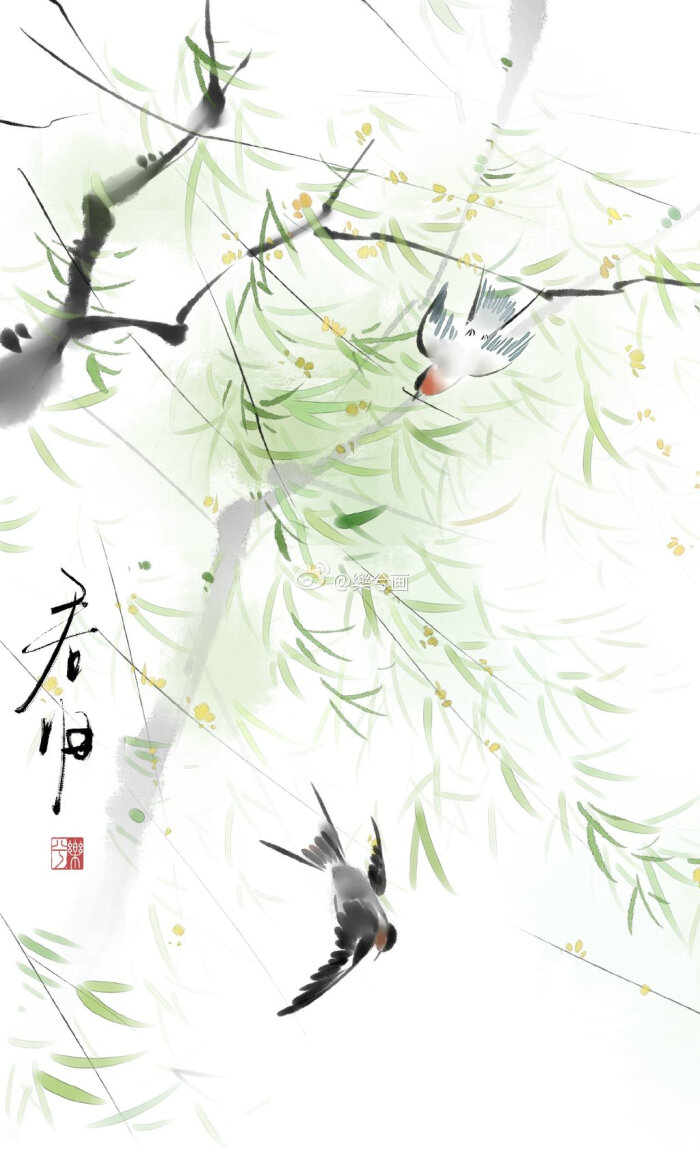 绘师——乐兮#古风素材#简介: 古风素材库君 水彩风景 中国风 古风