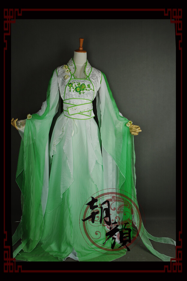【朝颜】独家!粉色可改色渐变女古装 cos"…-堆糖