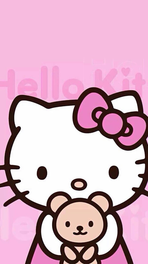 kitty猫壁纸粉色 锁屏图片