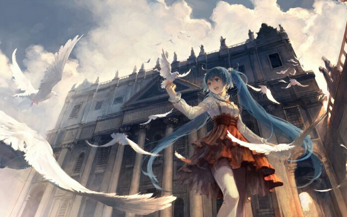 初音未来#二次元#歌姬#虚拟歌手#葱娘#动漫美少女#长发#双马尾#世界