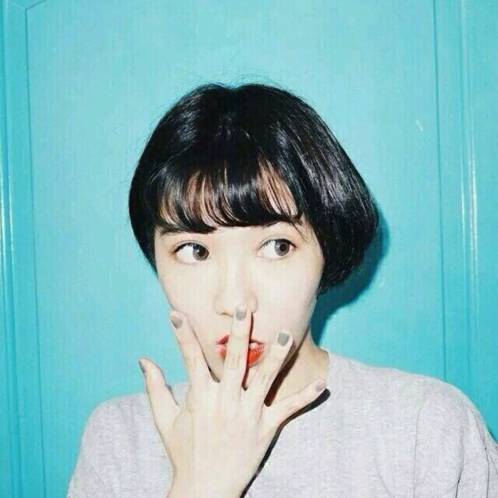 原宿 清新 纯色 背景 女头 头像-差差君一