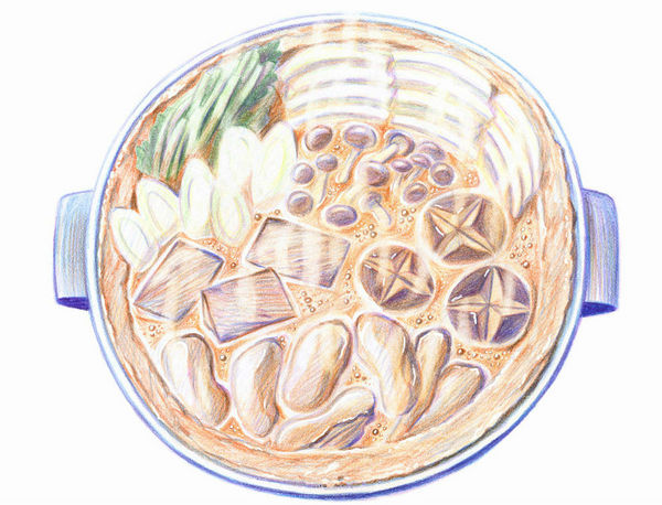 手绘 美食 彩铅画