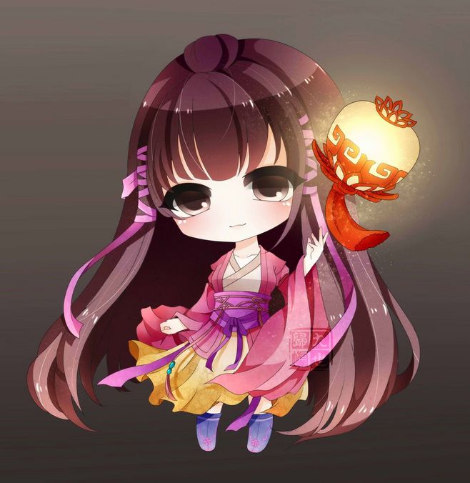 q版 古装 萌 少女 插画