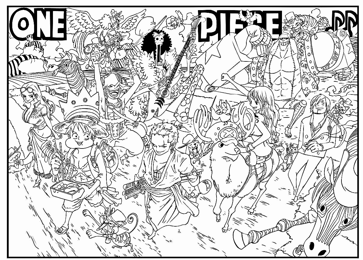 橡皮章素材 海贼王线稿