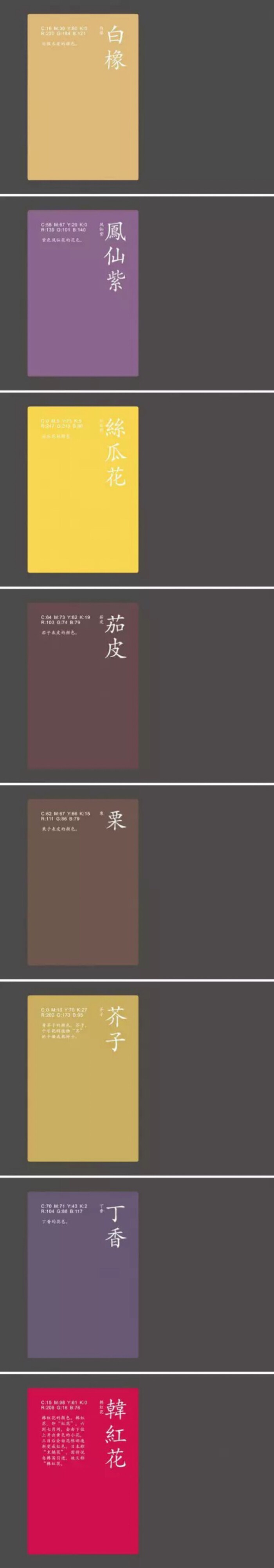 古代对颜色的称呼