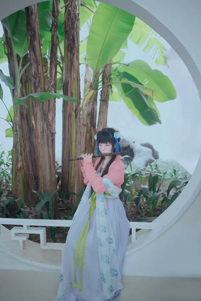 @淡蓝色星星】青丝为笼系,桂枝为笼钩.头上倭堕髻,耳中明月珠.
