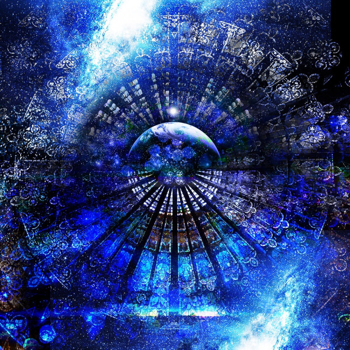 【侵删】#场景#星空#双重叠影#头像#蓝色调# 〔画师:ソノ丸〕