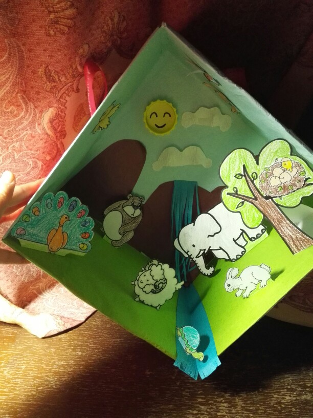 今天过生日,用蛋糕盒做的