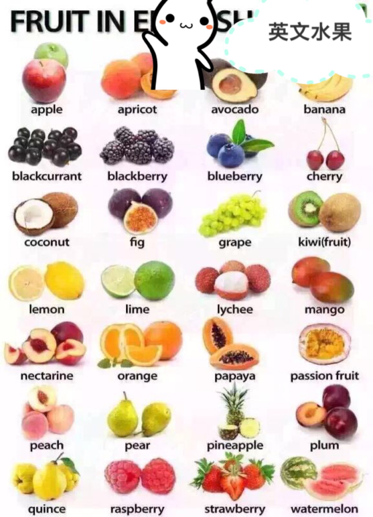 学英语的亲们,看你们认识哪几个水果?
