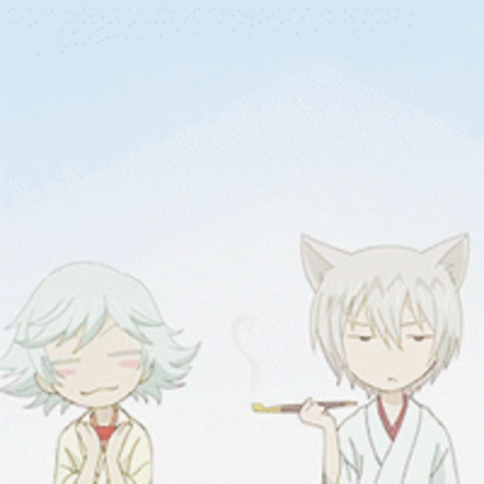 元气少女缘结神 巴卫大人 短发 瑞希 q版 动态图