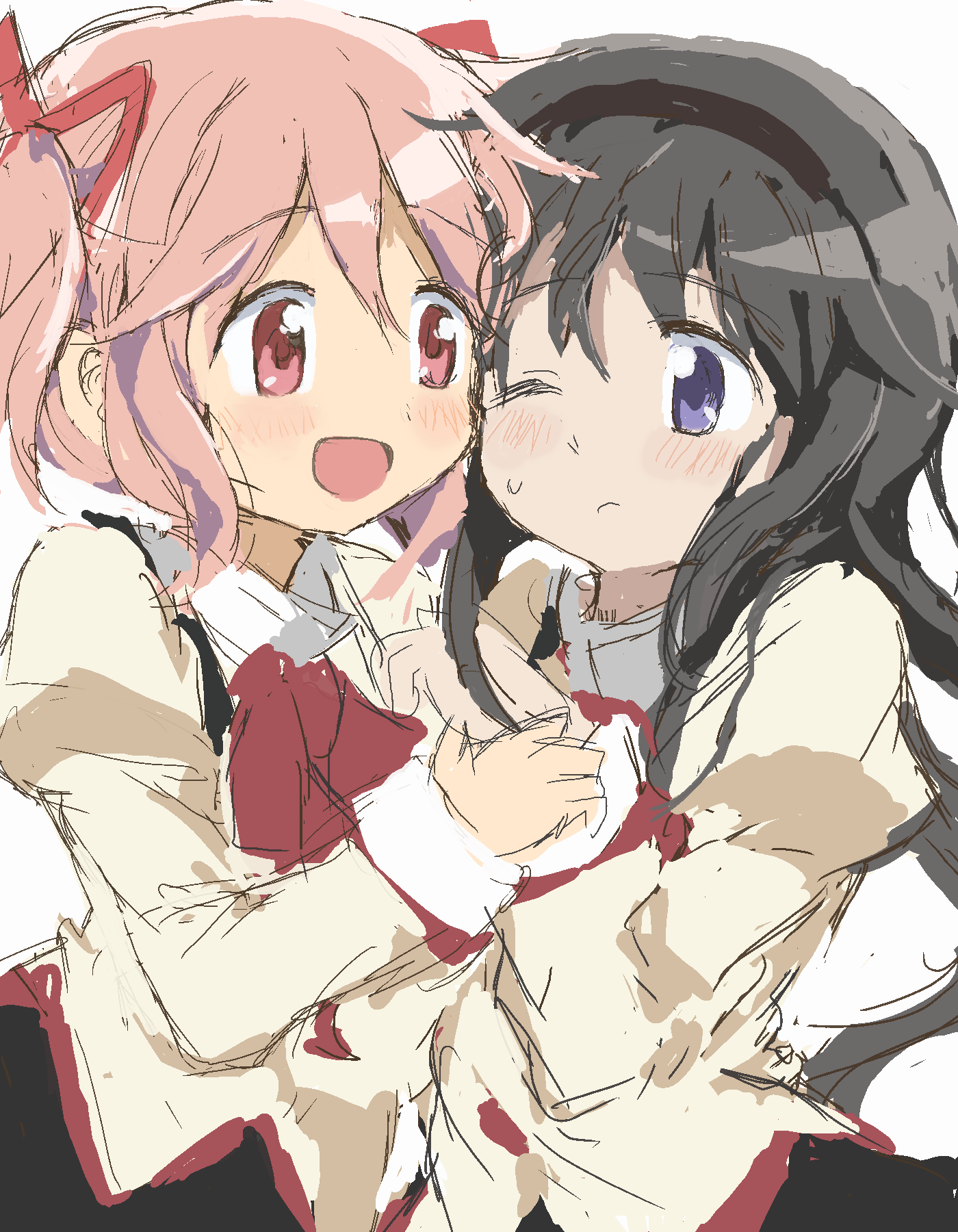 ひとで p站 二次元 插画 少女 动漫 魔法少女小圆 鹿目圆香 晓美焰 id