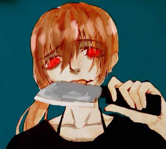 二次元#病态#病娇#血腥#猎奇#黑化#崩坏#诡异#少女#少年#画师:茶茶子