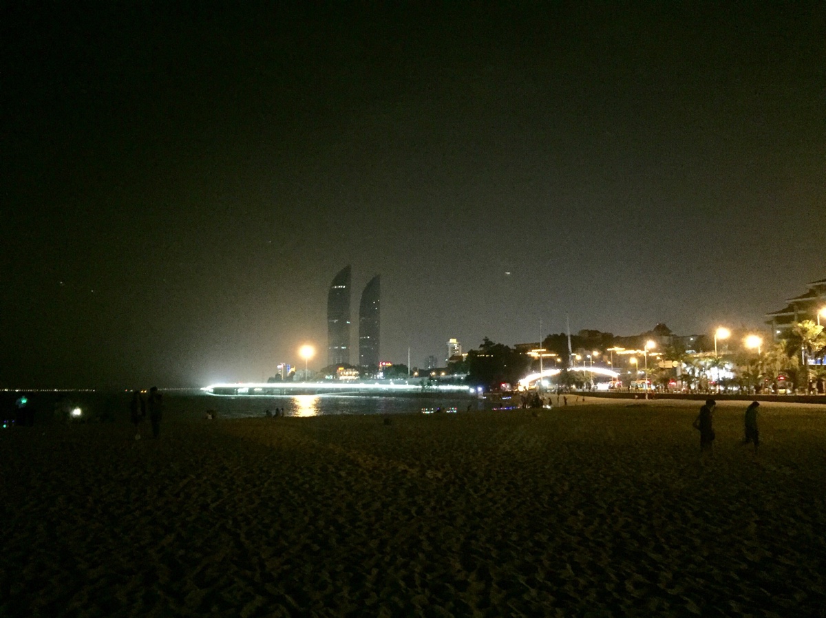 厦门夜景 白城沙滩图片