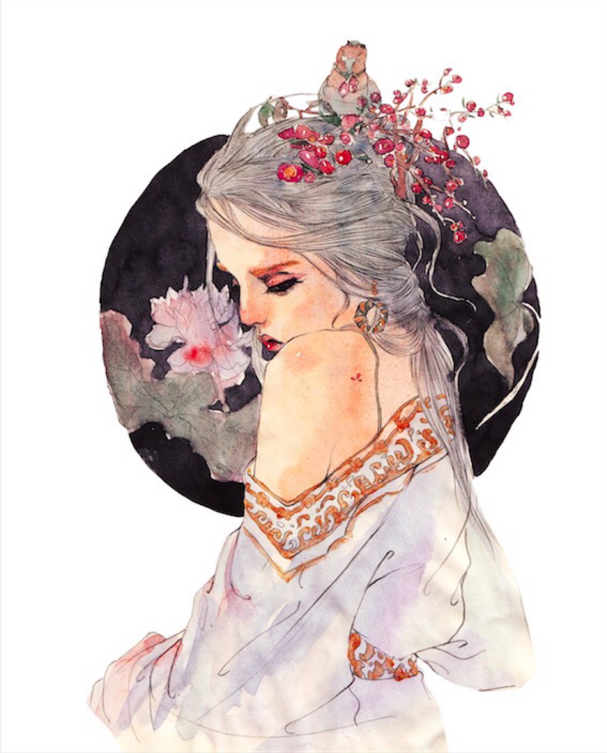 水彩画 手绘 古风插画 作者by enofno