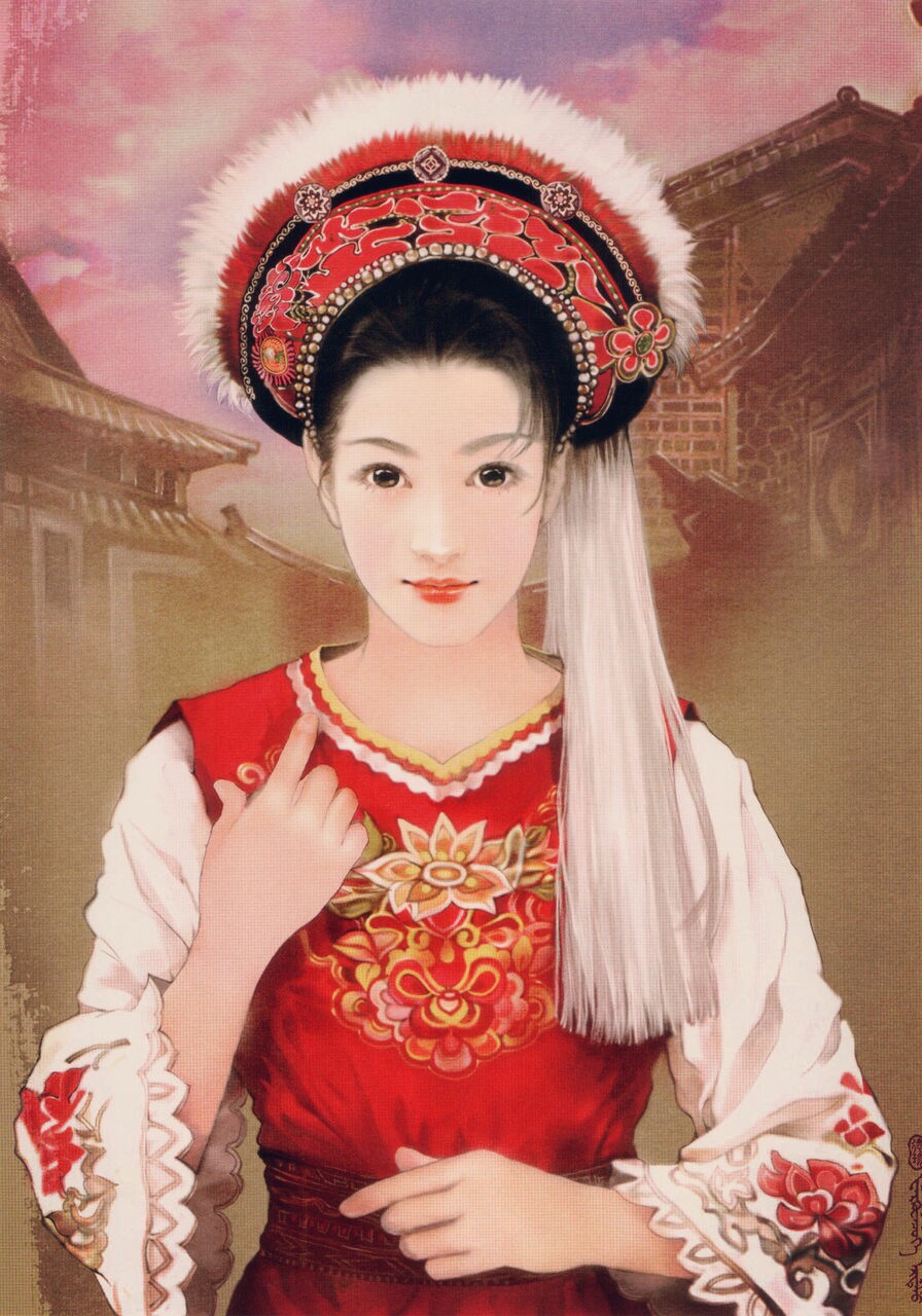 【白族の服饰】白族主要聚居在云南大理,苍山洱海风景秀丽,民族文化较