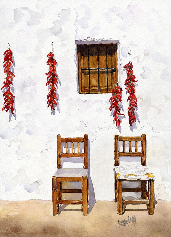 一门一窗,美好与宁静定格在画中~~英国margaret merry水彩画作品